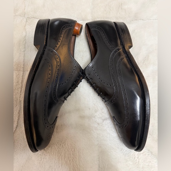 Allen Edmonds Chester Goodyear Welt Black Wing Tip Brogue Oxford Shoes 9.5 - Picture 5 of 8